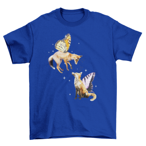 Foxes with butterfly wings t-shirt