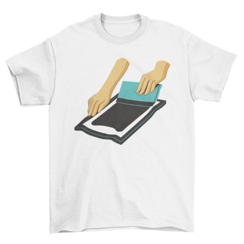 Hands screen painting t-shirt