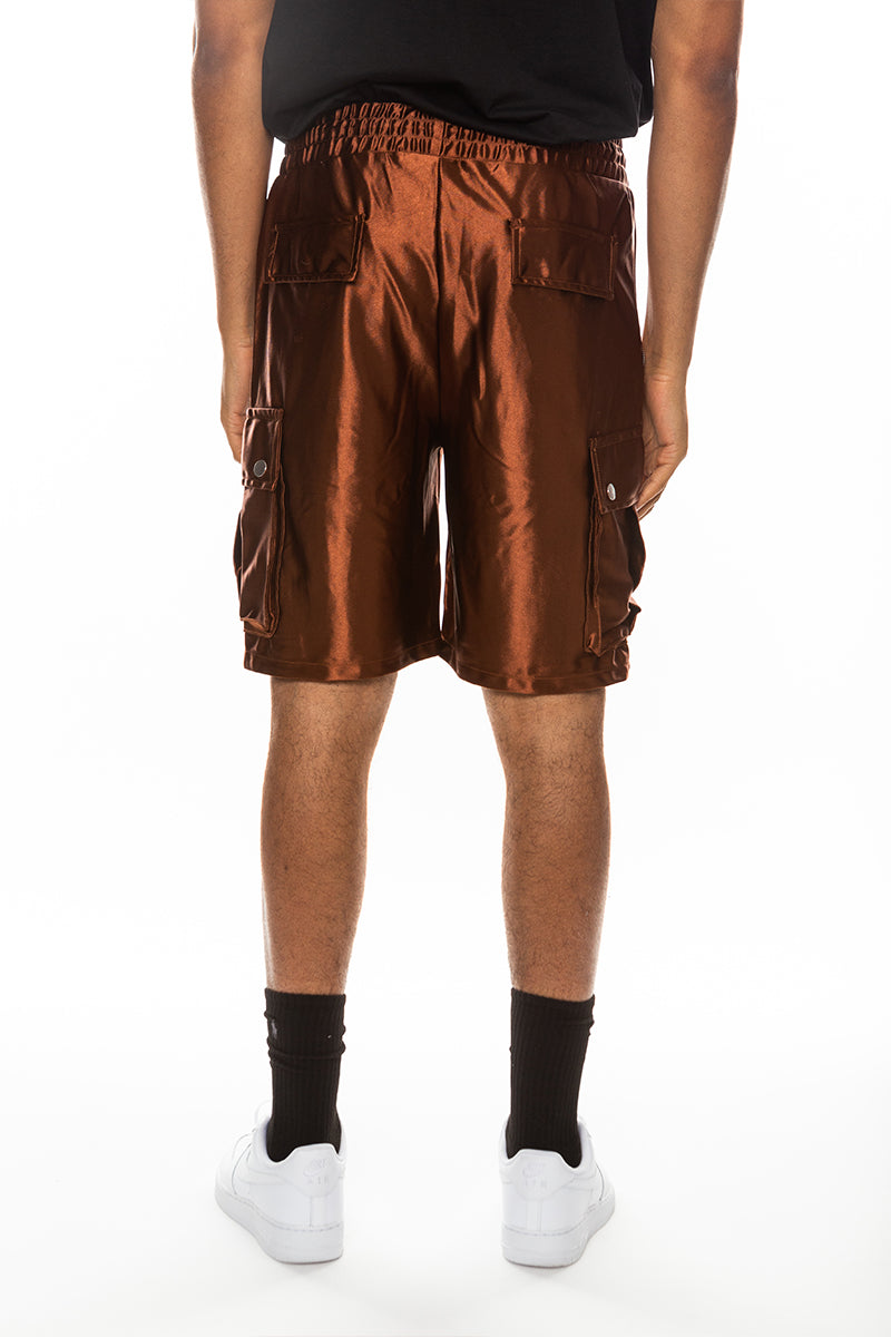 Satin Cargo Shorts