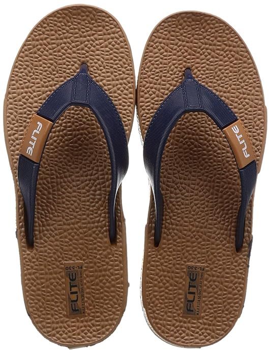 Men's Fl0330g Slippers Tan Navy Size 8UK